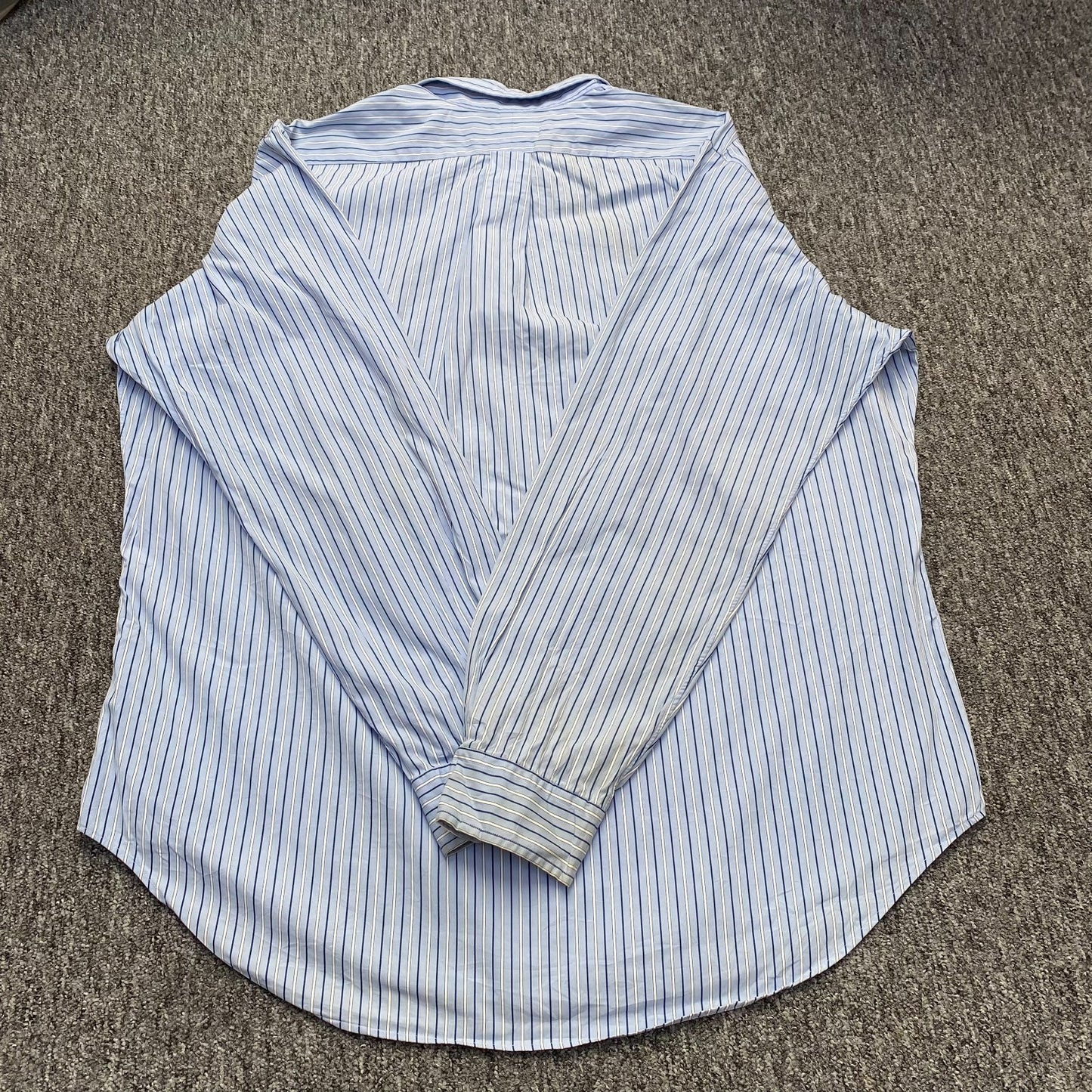 Ralph Lauren Shirt Mens XL Blue Striped Classic Fit Long Sleeve Polo Pony Logo