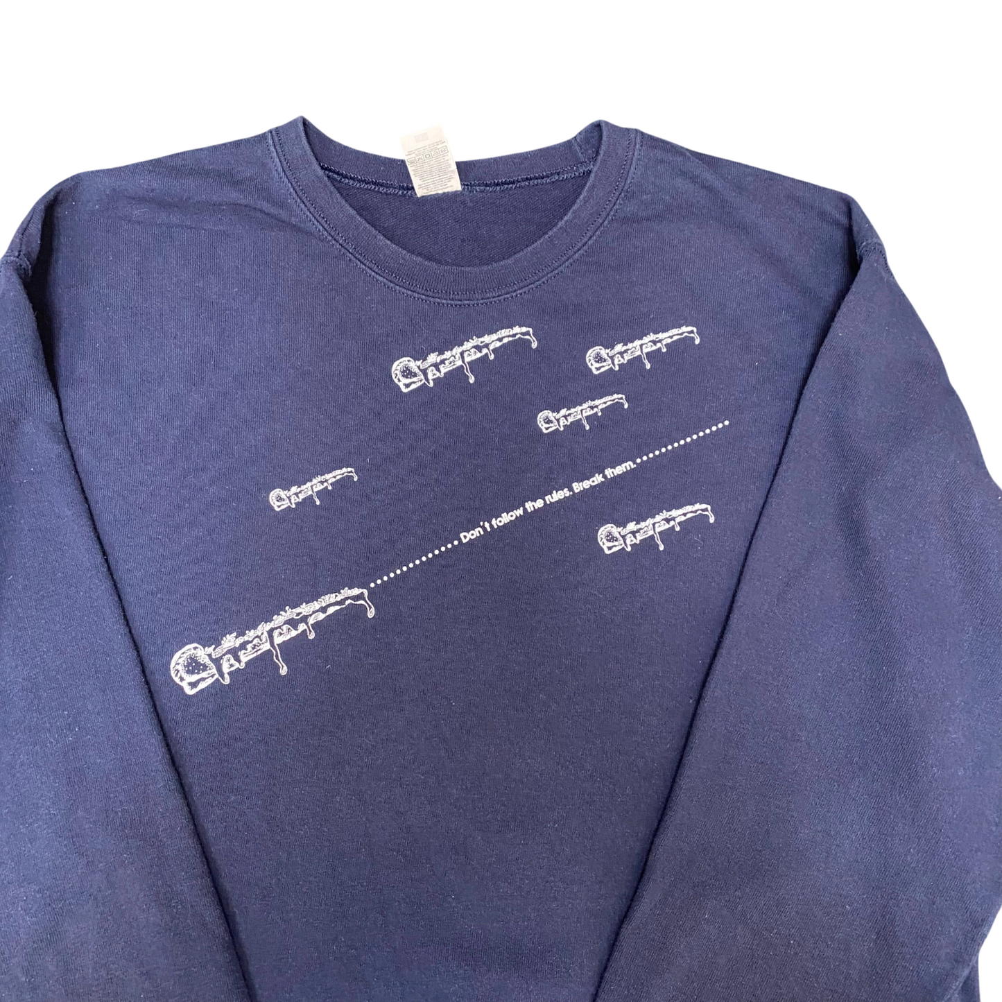 Fruit of The Loom Sweatshirt Mens Large Blue Long Sleeve Crew Neck Pullover