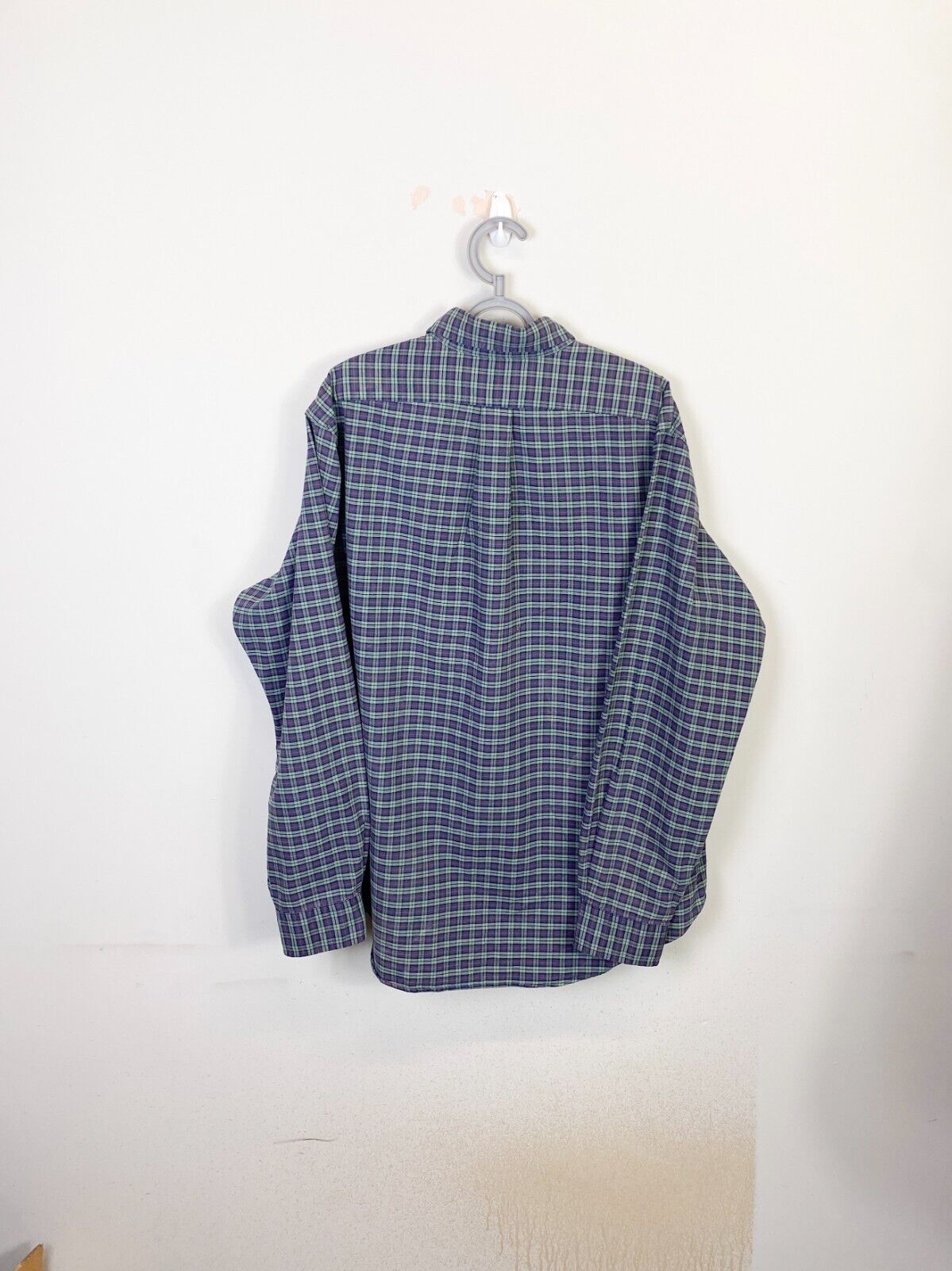 Ralph Lauren Shirt Mens XL Blue Plaid Long Sleeve Small Red Polo Pony Logo