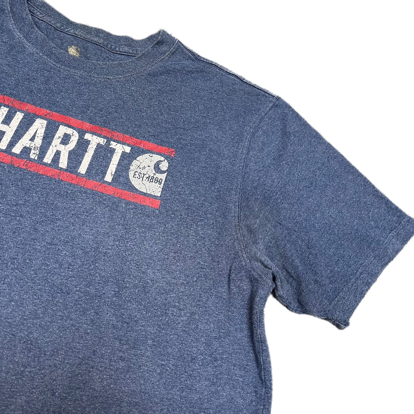 Carhartt T-Shirt Men Large Blue Graphic Logo Relaxed Fit Short Sleeve Summer Tee