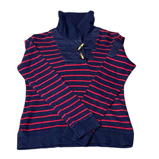 Ralph Lauren Jumper Womens Small Blue Red Striped Shawl Collar Toggle Front