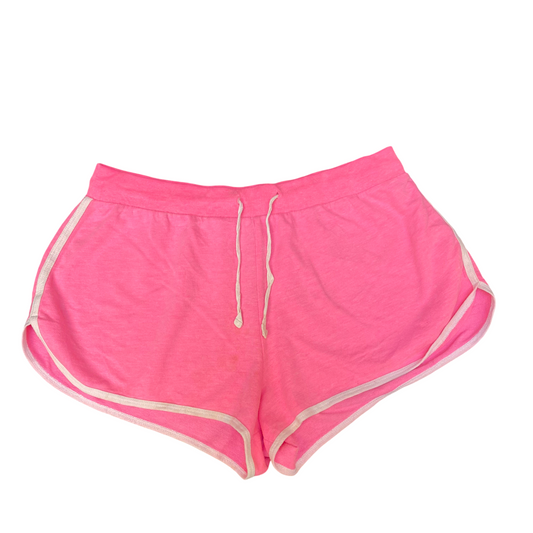 Running Sprinter Shorts Womens Large Pink Drawstring Elastic Waist Dolphin Hem
