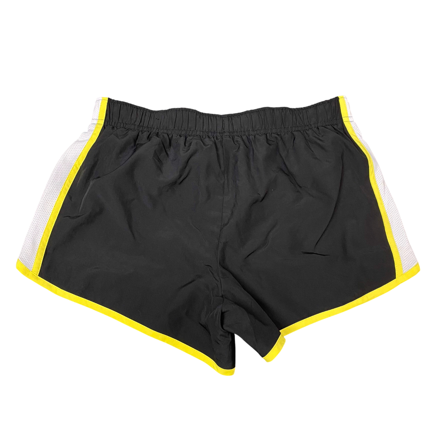 Xersion Sprinter Shorts Womens S Black Yellow Running Semi-Fitted Elastic Waist