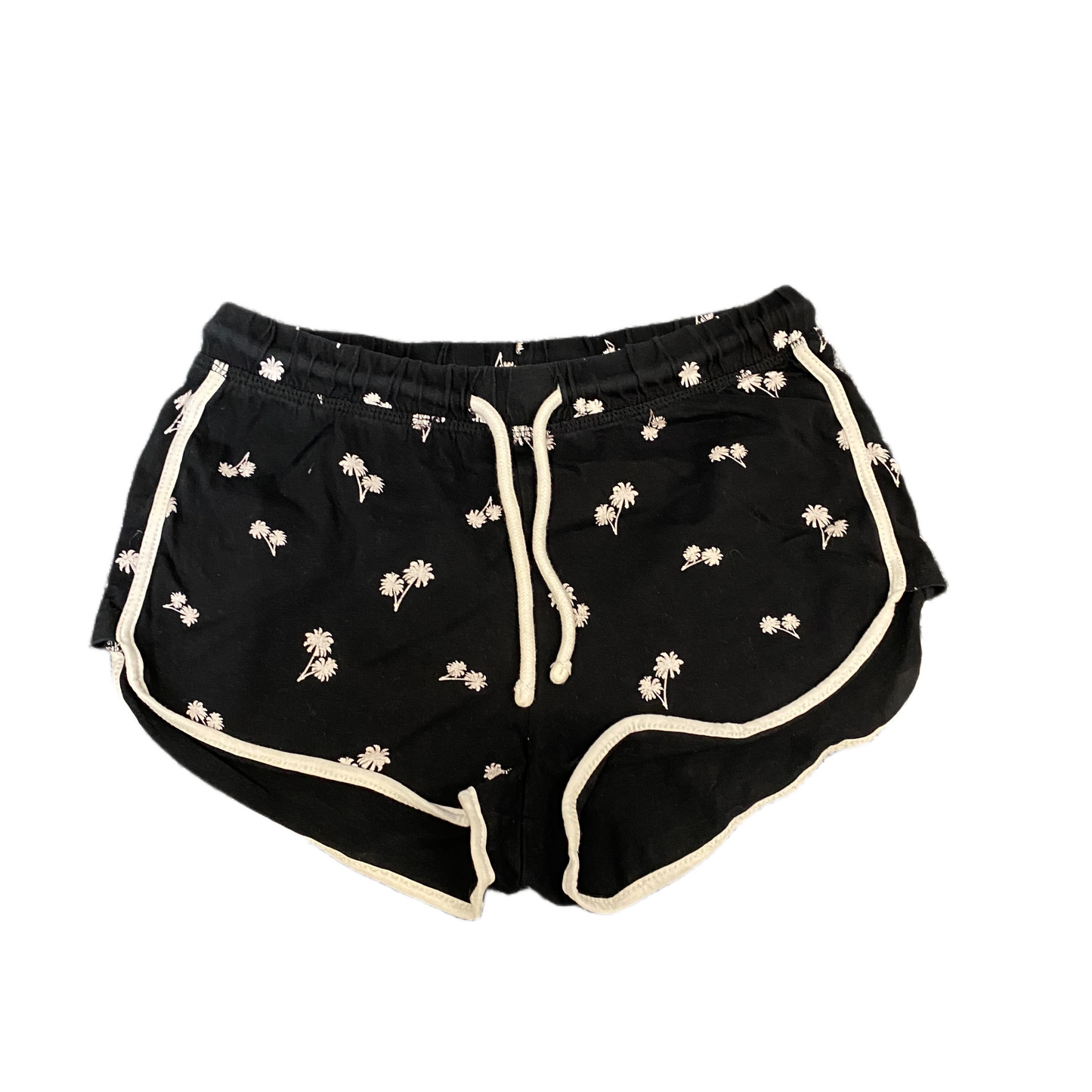 Running Sprinter Shorts Womens XS 25" Waist Black White Gym Workout Dolphin Hem
