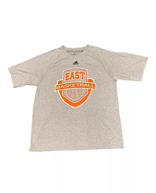 Adidas East Basketball T-Shirt Grey Mens L Front Logo