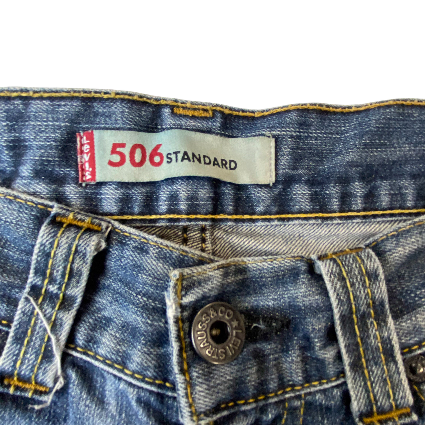 Levi's 506 Jeans Womens Large W31 L30 Blue Denim Standard Straight Fit Pockets