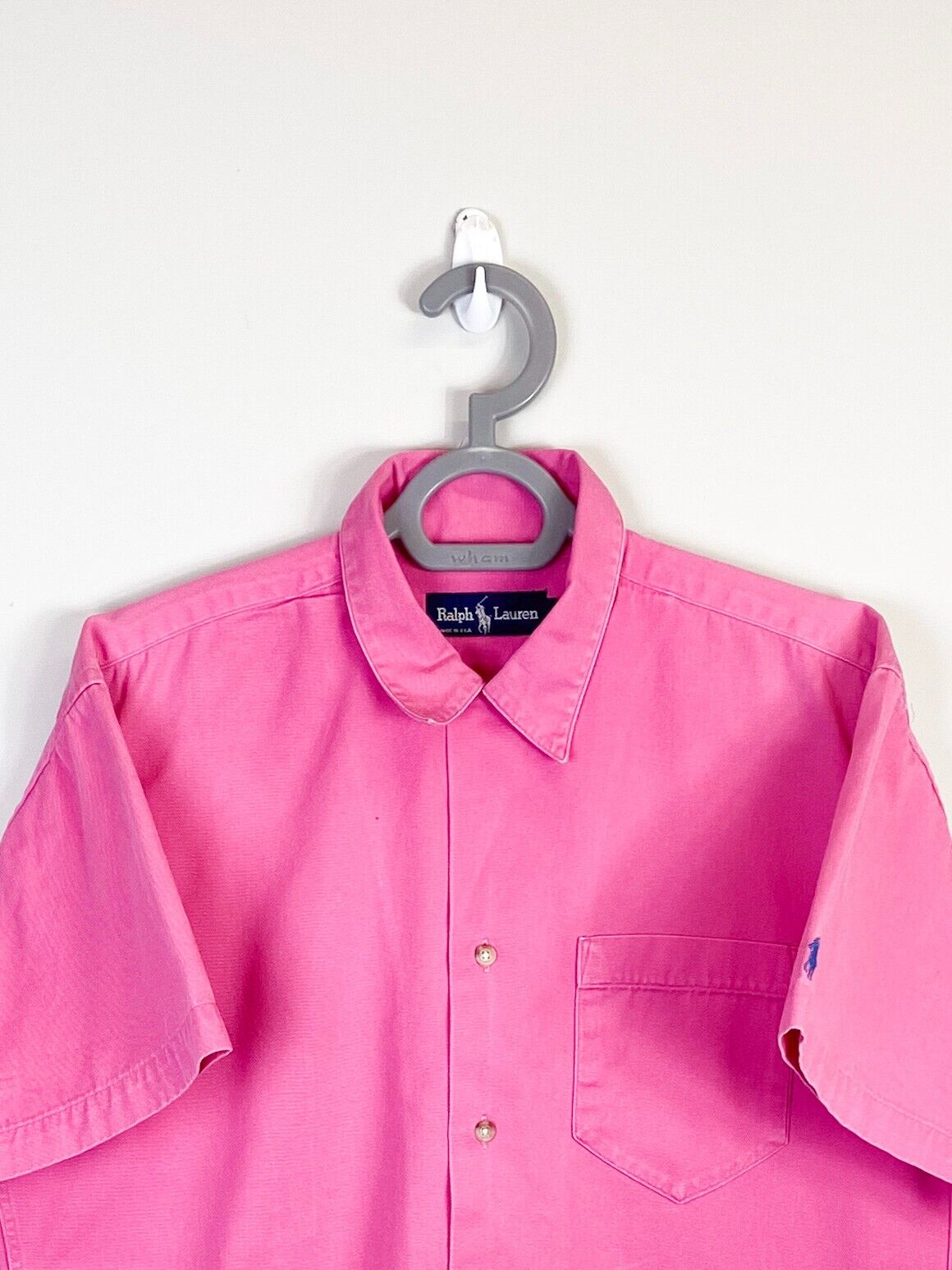 Ralph Lauren Shirt Mens Small Pink Casual Short Sleeve Small Blue Polo Pony Logo