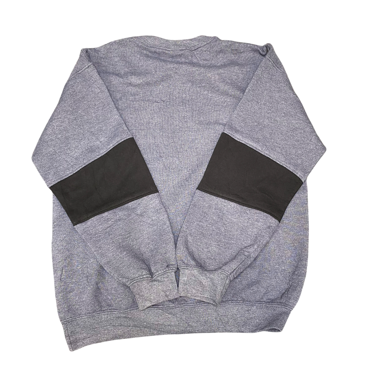 Nike Reworked Sweatshirt Mens Medium Grey Black Embroidered Spell Out Logo Y2K