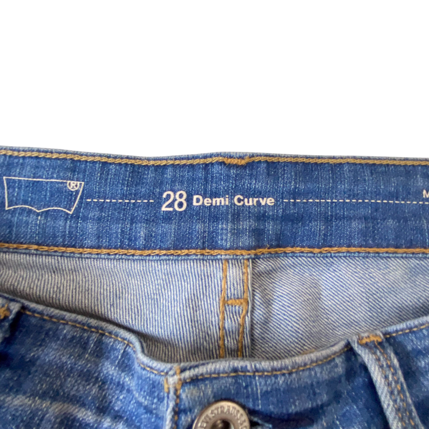 Jeans Womens Medium W28 L31 Blue Denim Demi Curve Skinny Leg Pockets Outdoor