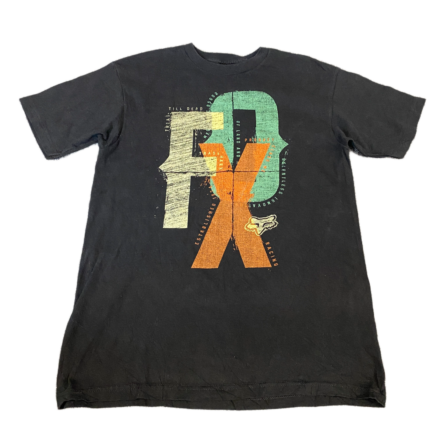 Fox Racing Scrambler SS 2014 T-Shirt Mens S Black Graphic Logo Regular Fit Tee