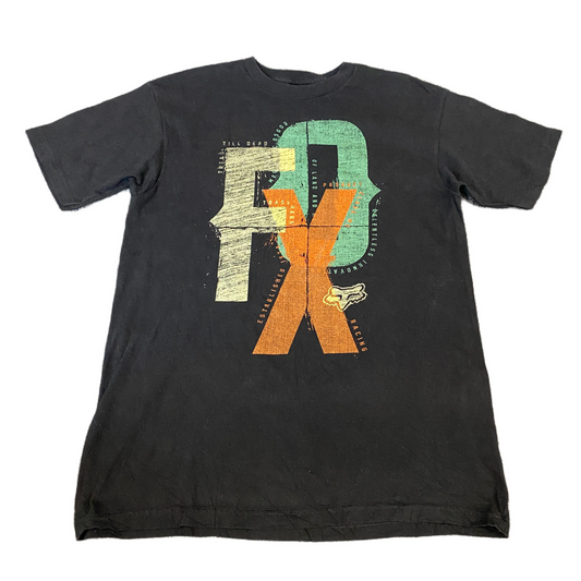 Fox Racing Scrambler SS 2014 T-Shirt Mens S Black Graphic Logo Regular Fit Tee