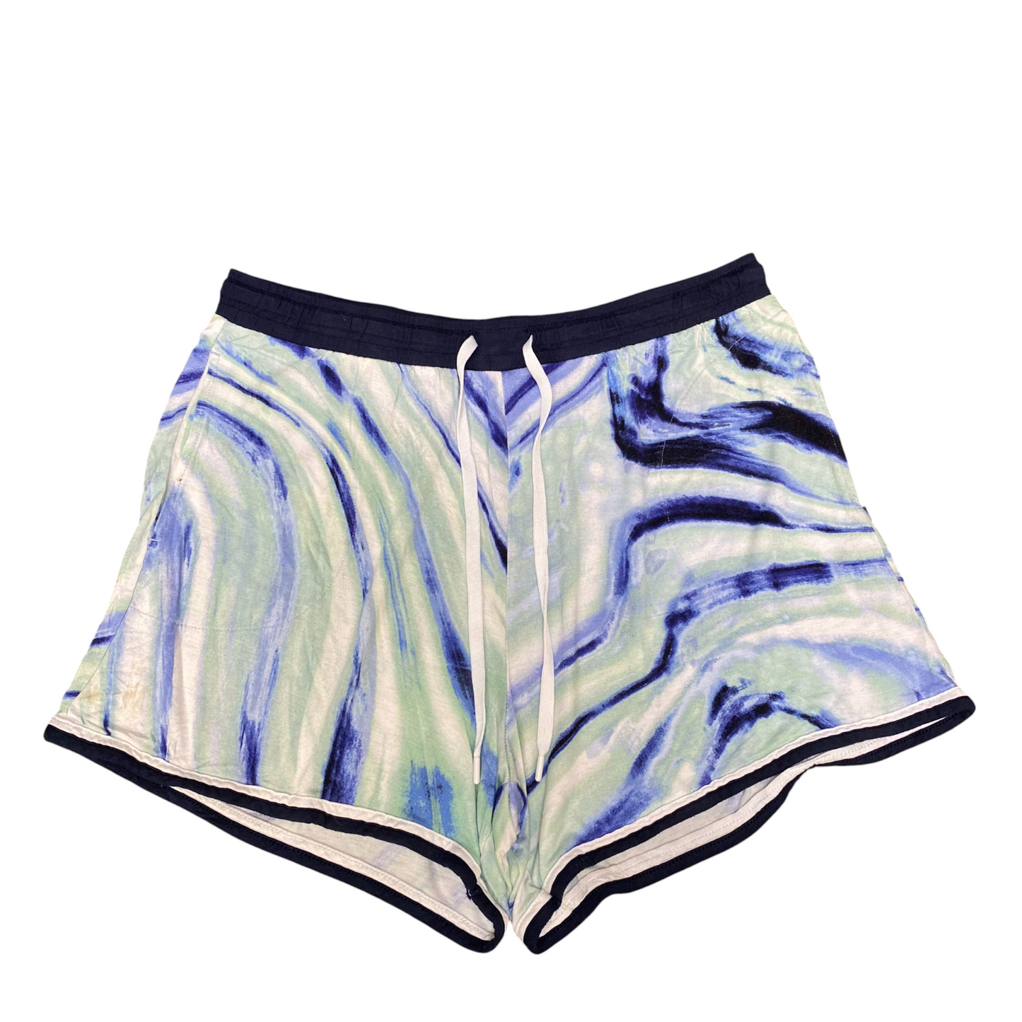 Sleep Shorts Womens Large Multicoloured Swirl Print Drawstring Elastic Waist