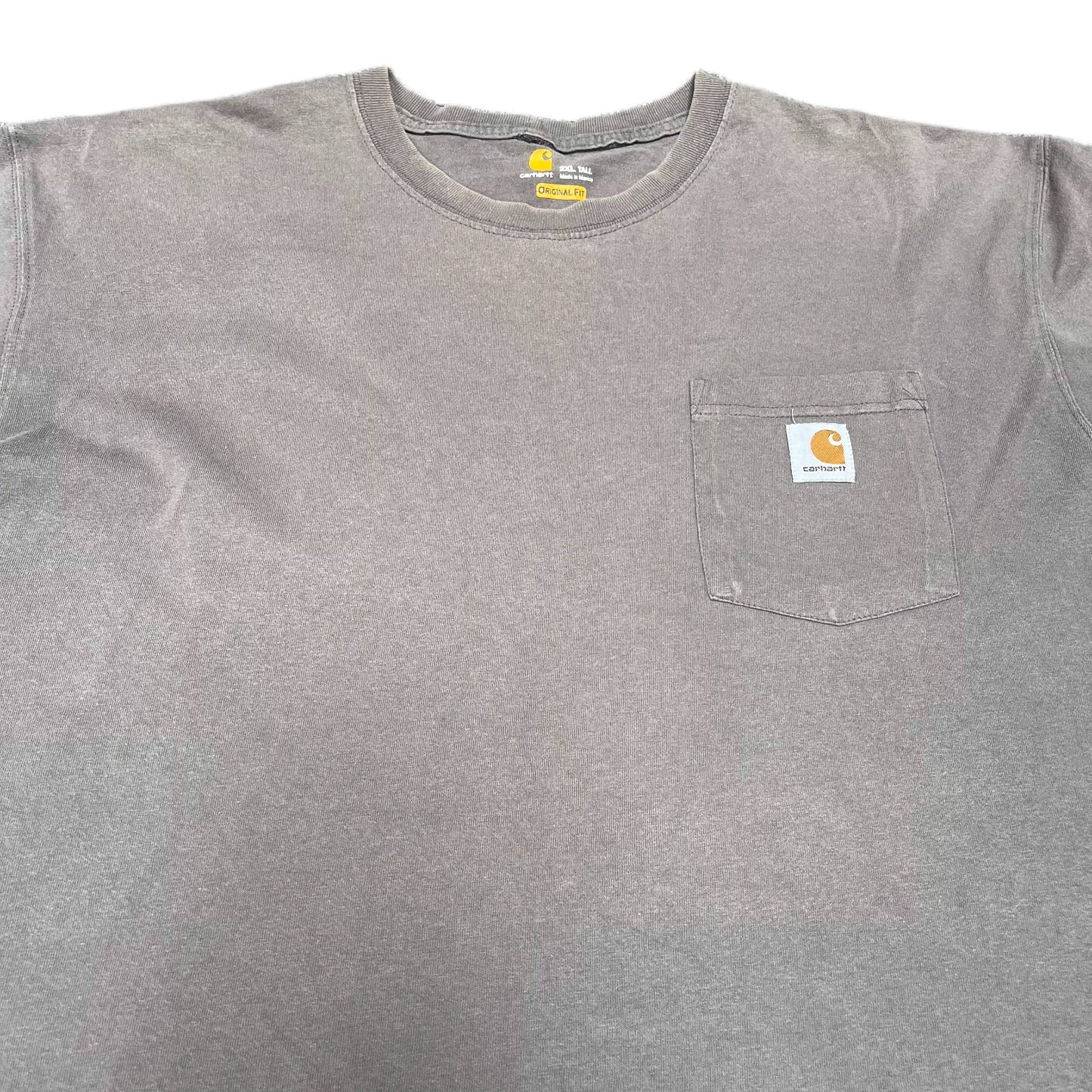 Carhartt Pocket T-Shirt Mens XL Tall Brown Original Fit Short Sleeve Summer Tee