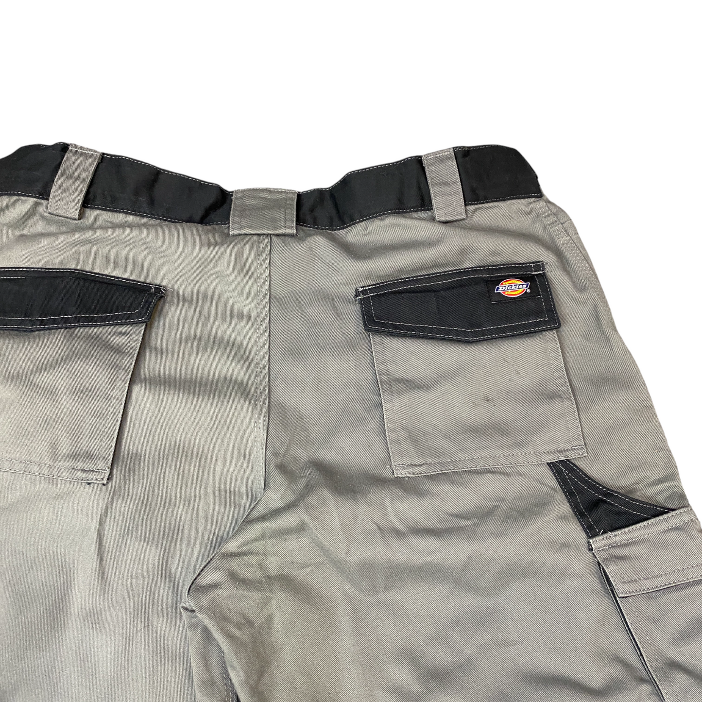 Dickies Cargo Pants Men XL Gray Black Workwear Double Knee Low Waist Relaxed Fit