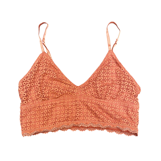 Maurices Bralette Bra Womens L Orange Circular Lace Adjustable Strap Longline