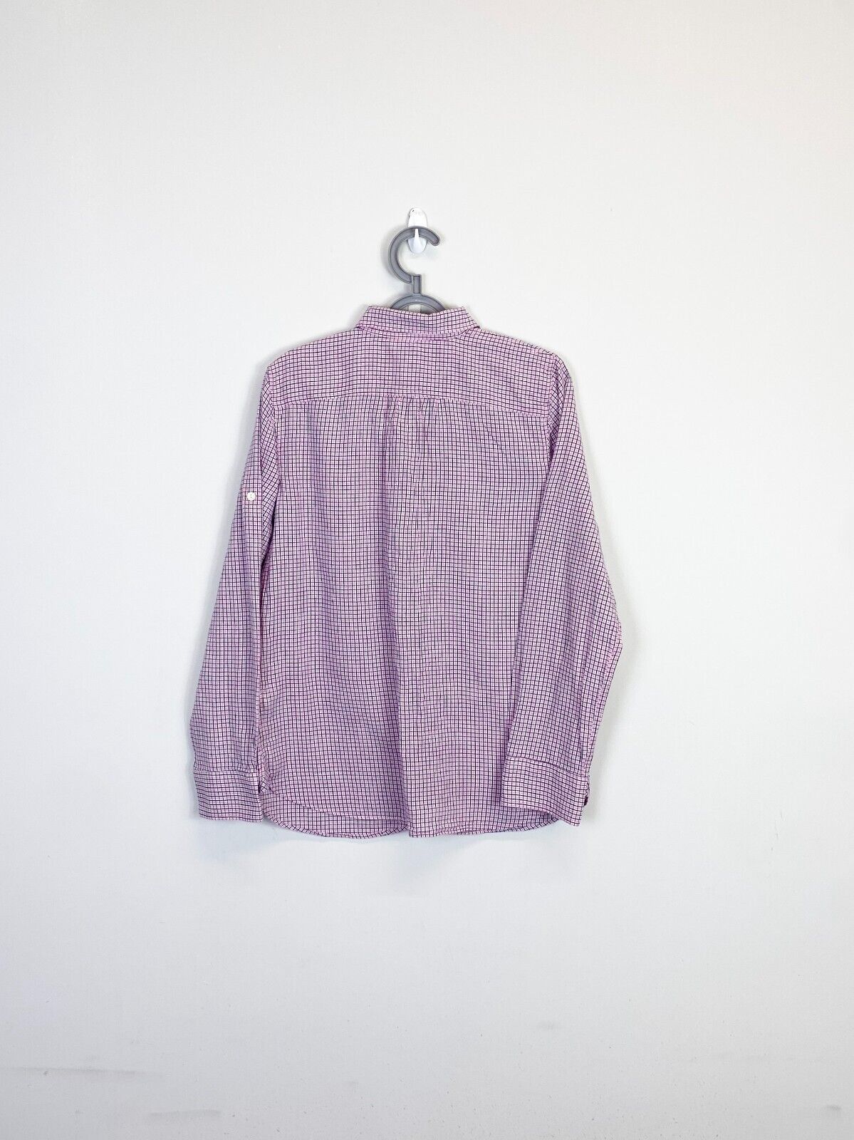 Ralph Lauren Shirt Mens Small Pink Checkered Long Sleeve Pockets Button Down