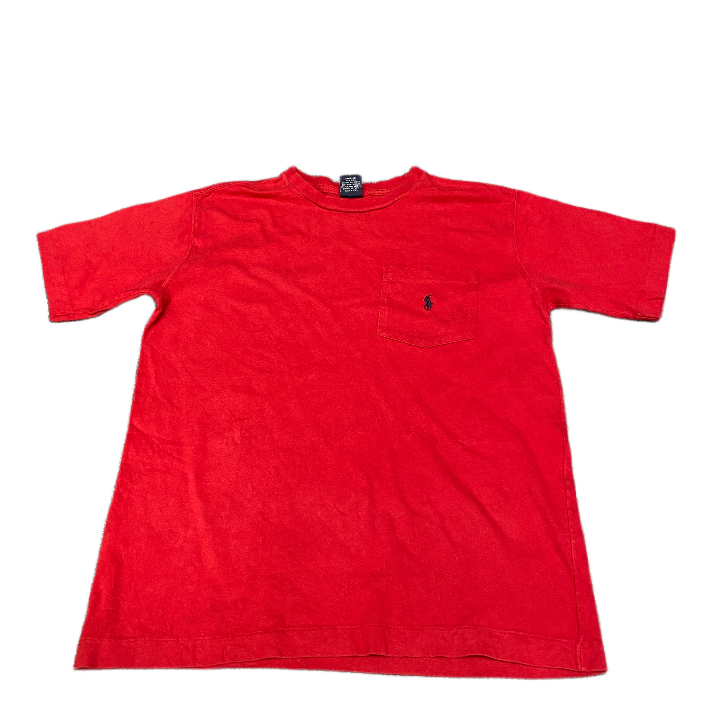 Ralph Lauren T-Shirt Womens M Red Chest Pocket Short Sleeve Crew Neck Pullover
