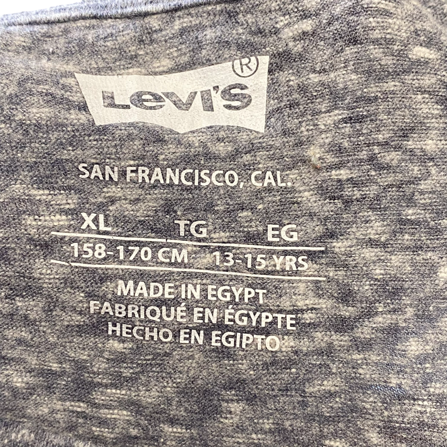 Levi's T Shirt Mens XL Gray Heather Spellout Logo Short Sleeve Crewneck Pullover