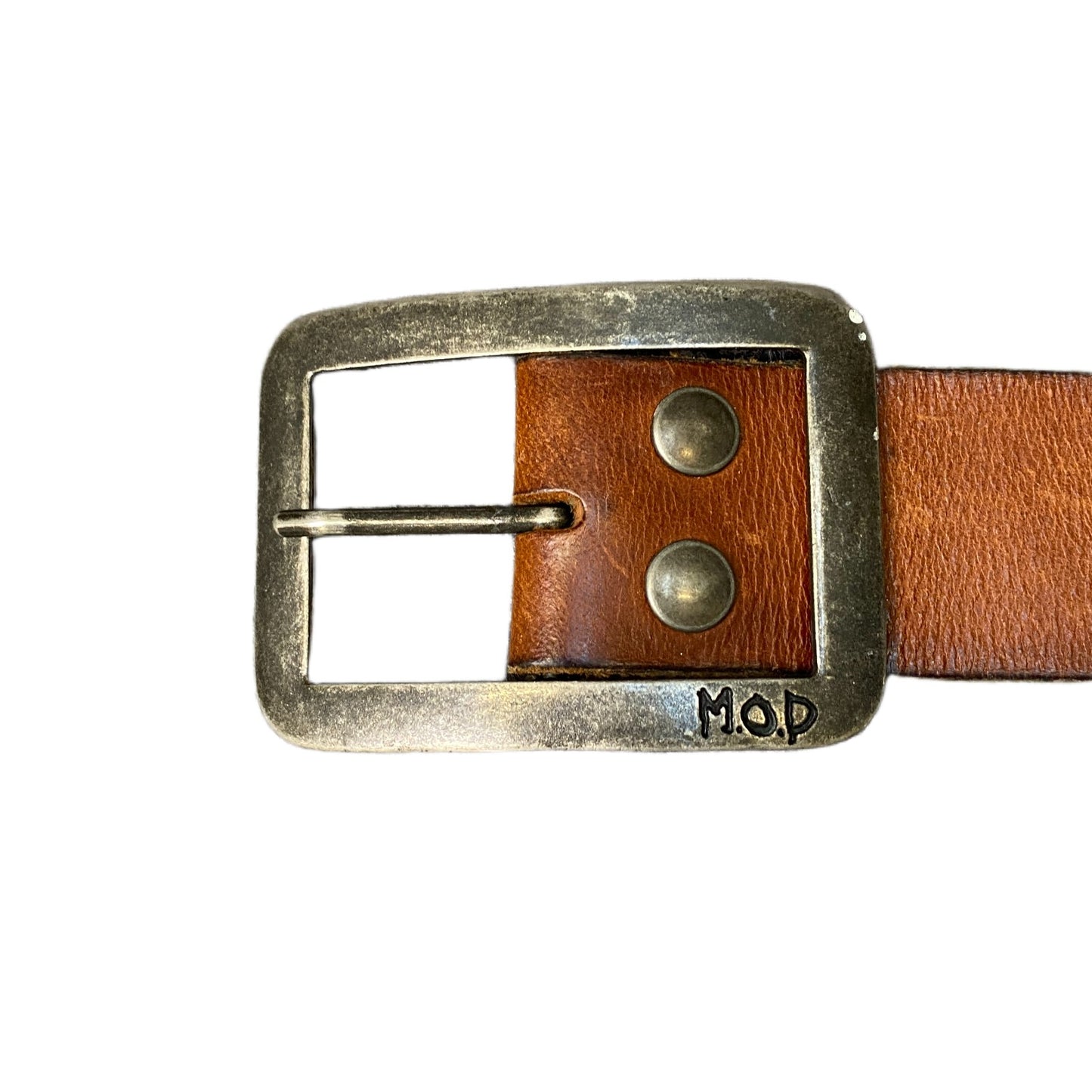 MOD Miracle of Denim Waist Belt Mens Brown Leather Silver Buckle 41.5 Inches
