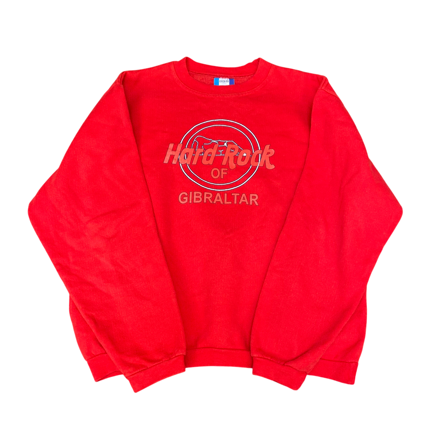 Kedeke Sweatshirt Mens Medium Red Hard Rock of Gibraltar Crew Neck Pullover