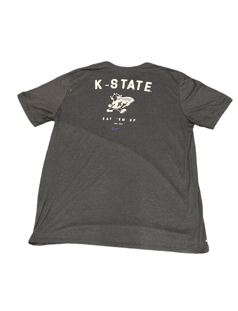 Nike T-Shirt K-State Grey Mens XL Chest Logo