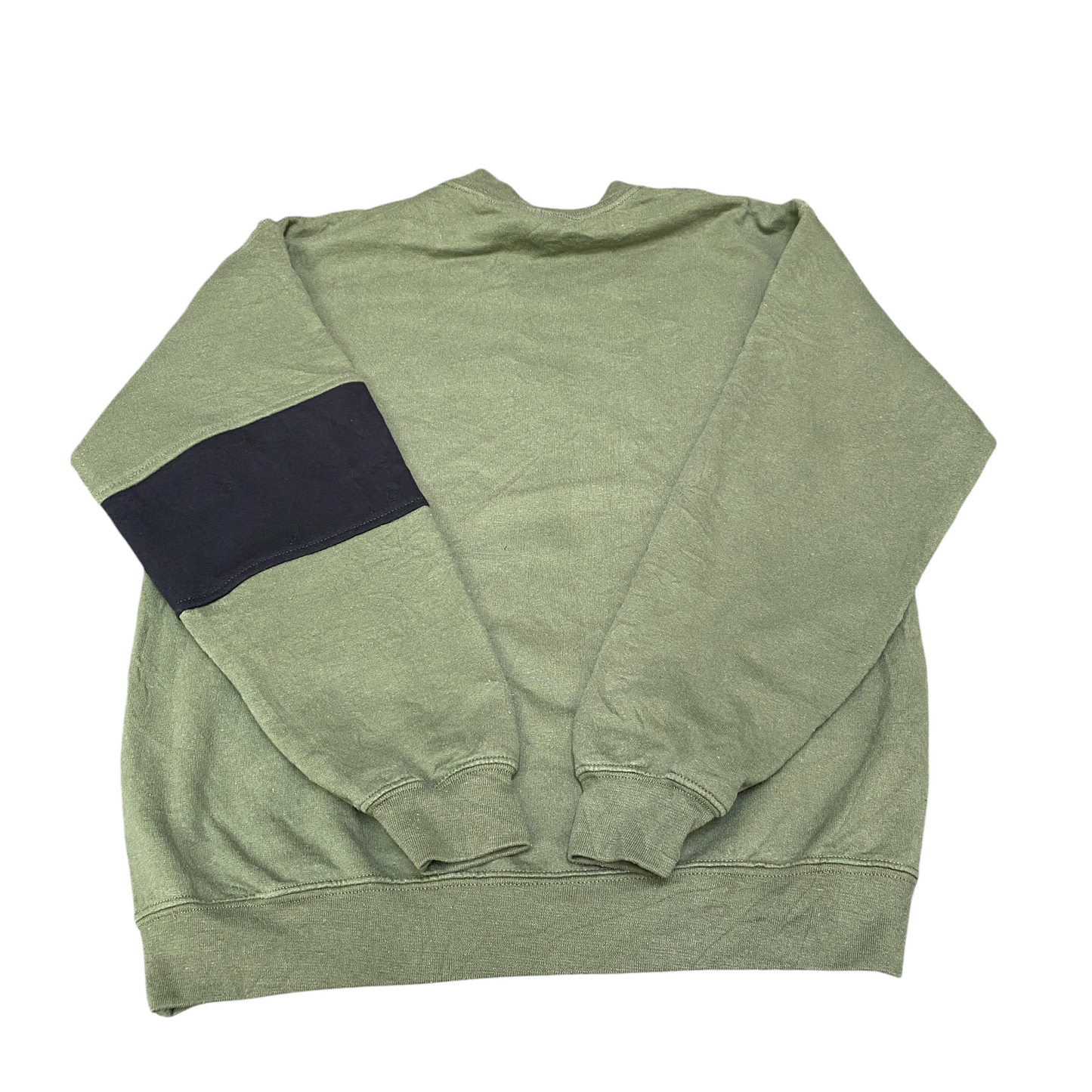 Nike Reworked Sweatshirt Men M Green Black Embroidered Spellout Logo Vintage Y2K