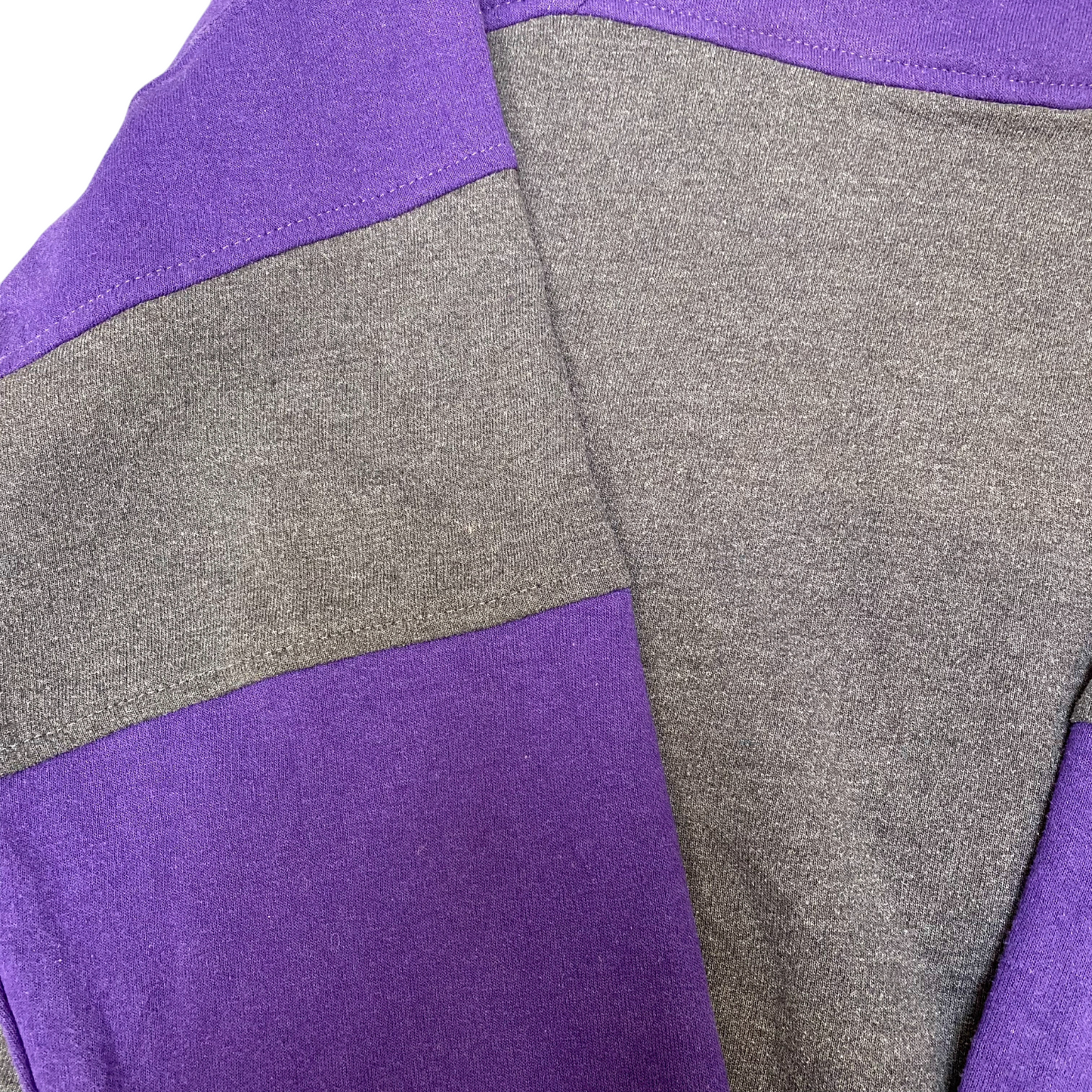 Nike Reworked Sweatshirt Mens Small Grey Purple Embroidered Spell Out Logo Y2K