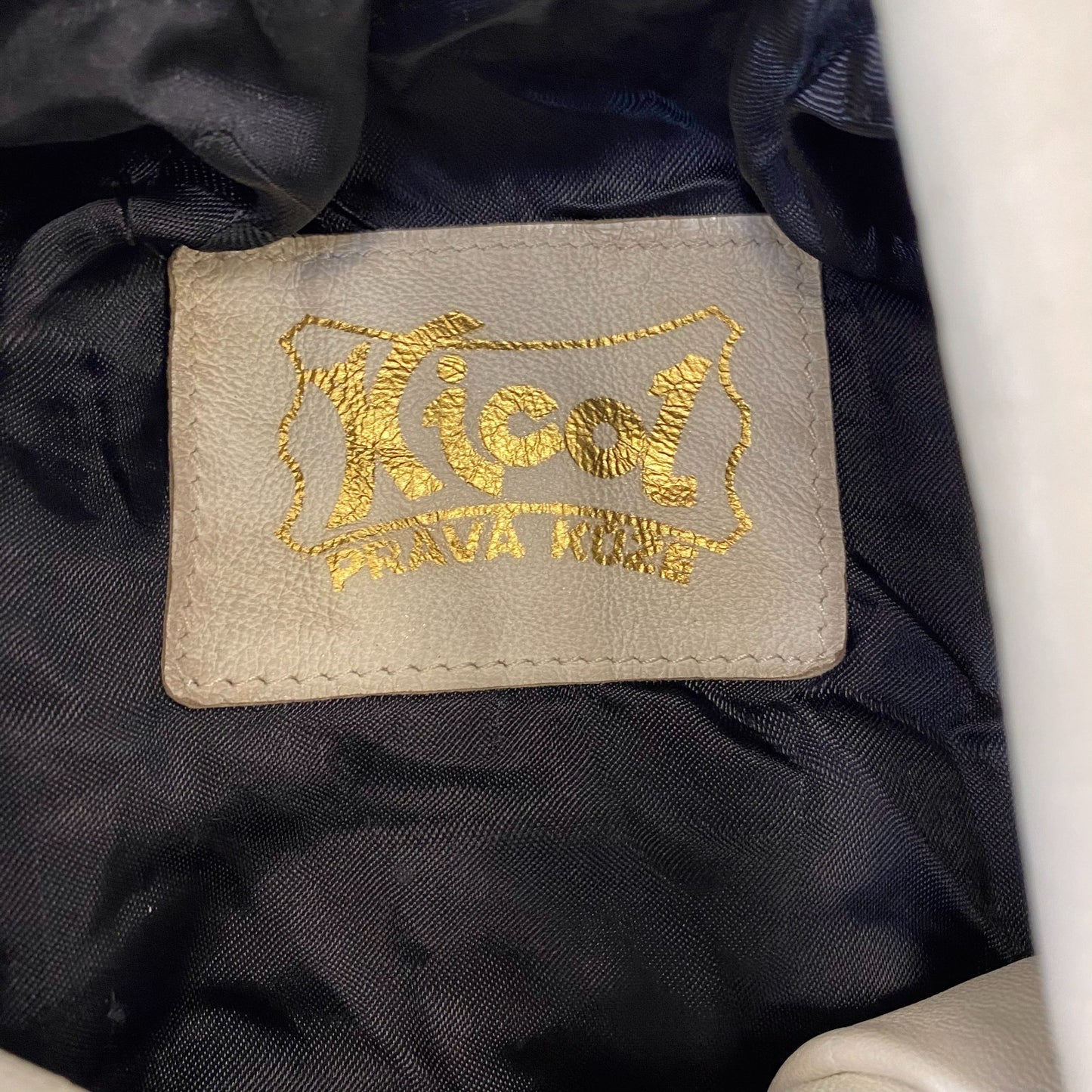 Kicol Motorcycle Jacket Womens Medium White Genuine Leather Collared Full Zipper