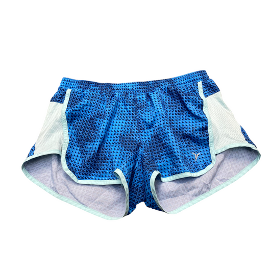 Athletic Two-Toned Shorts Womens Small Blue Elastic Waist Dolphin Hem Athletic