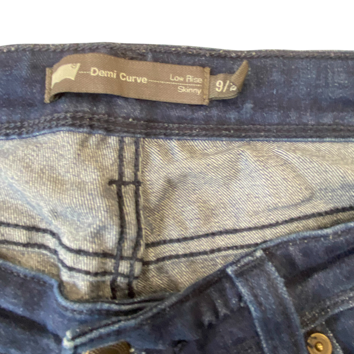 Levi's Jeans Womens Large Blue Denim Curve Low Rise Skinny Pockets Outdoor