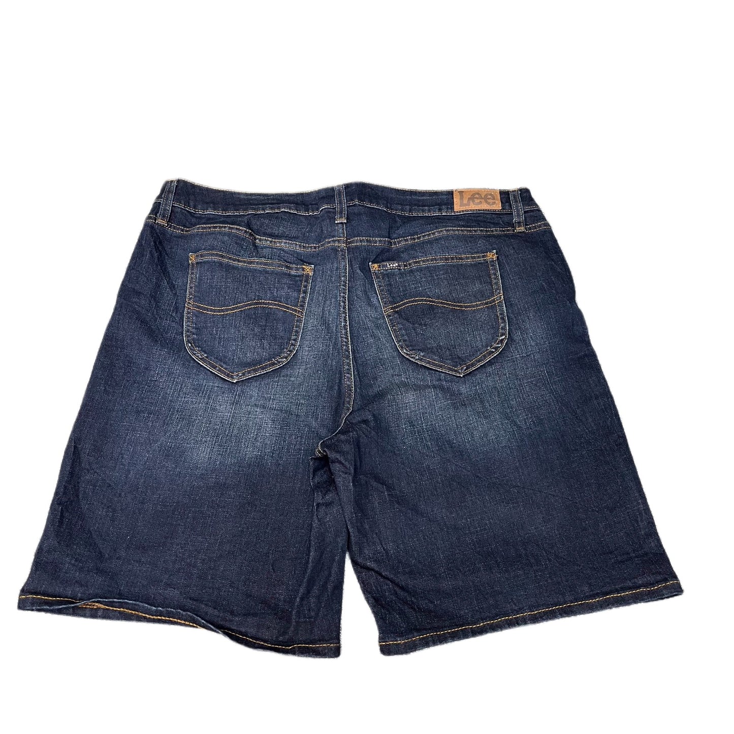 Lee Bermuda Shorts Fits as Womens 2XL 38" Waist Blue Denim Mid Rise Regular Fit