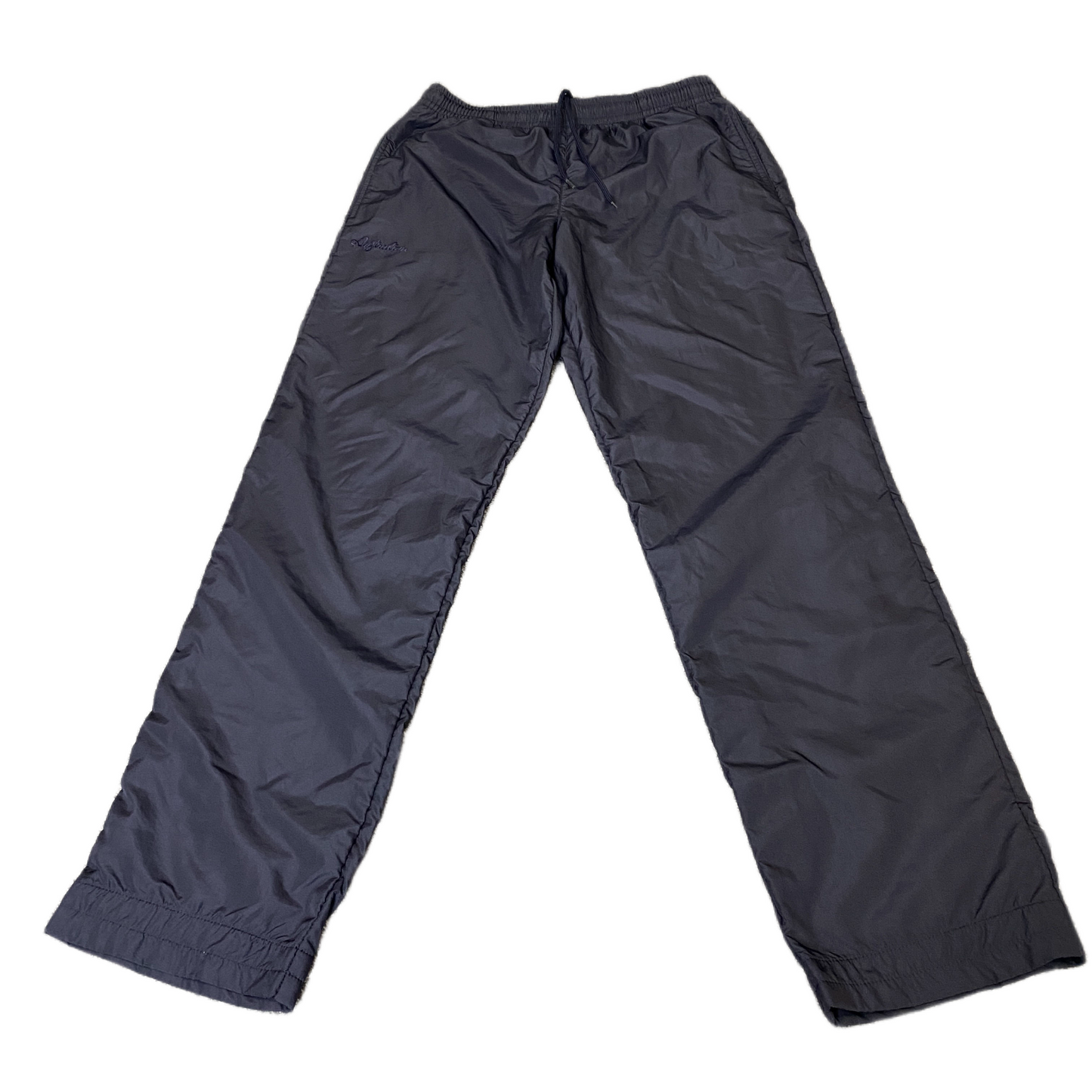 Australian Joggers Fits as Women 27" Waist Black Windbreaker Drawstring Trousers