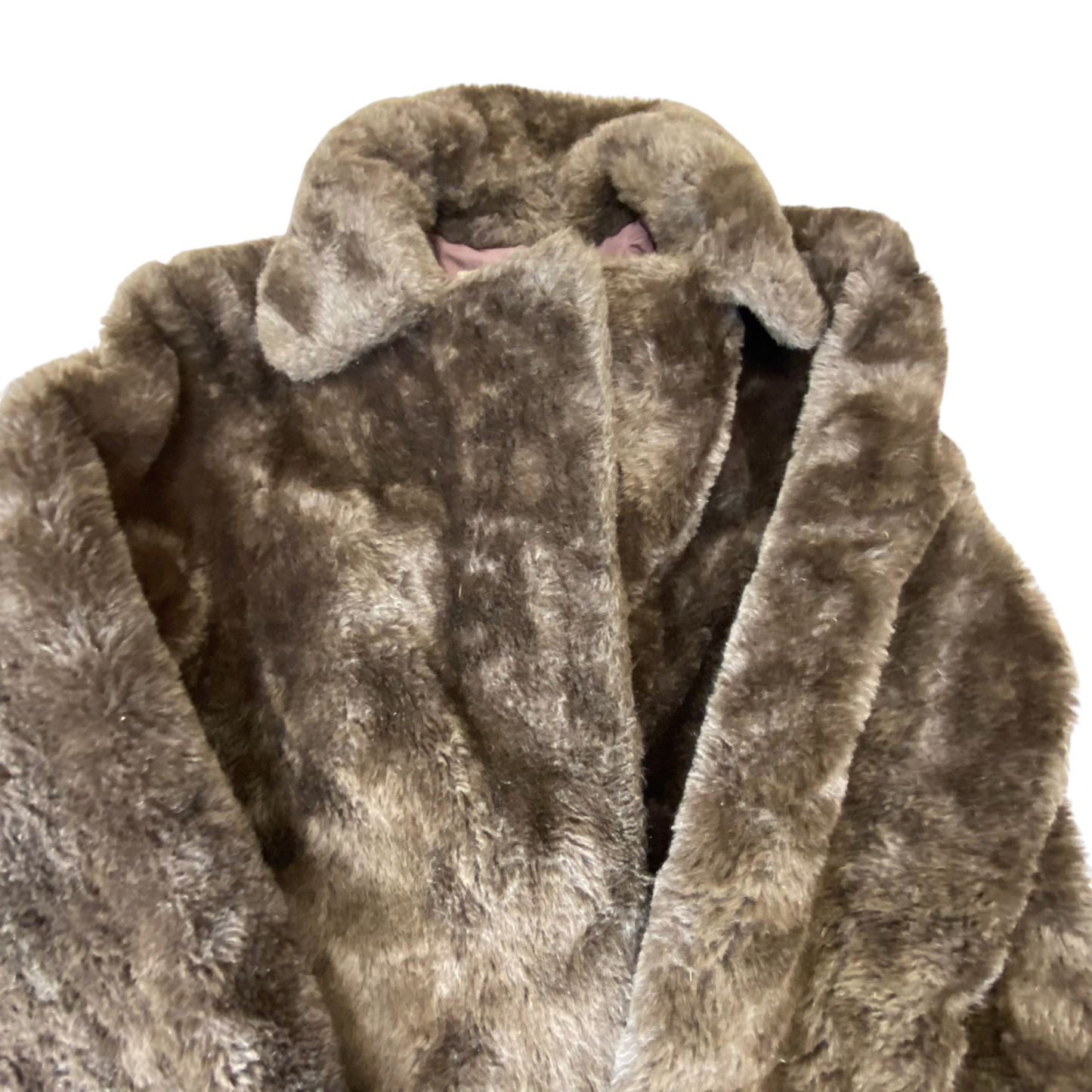 LIPT. MIKULÁŠ Trench Coat Womens XL Black Faux Fur Long Sleeve Cozy Open Front