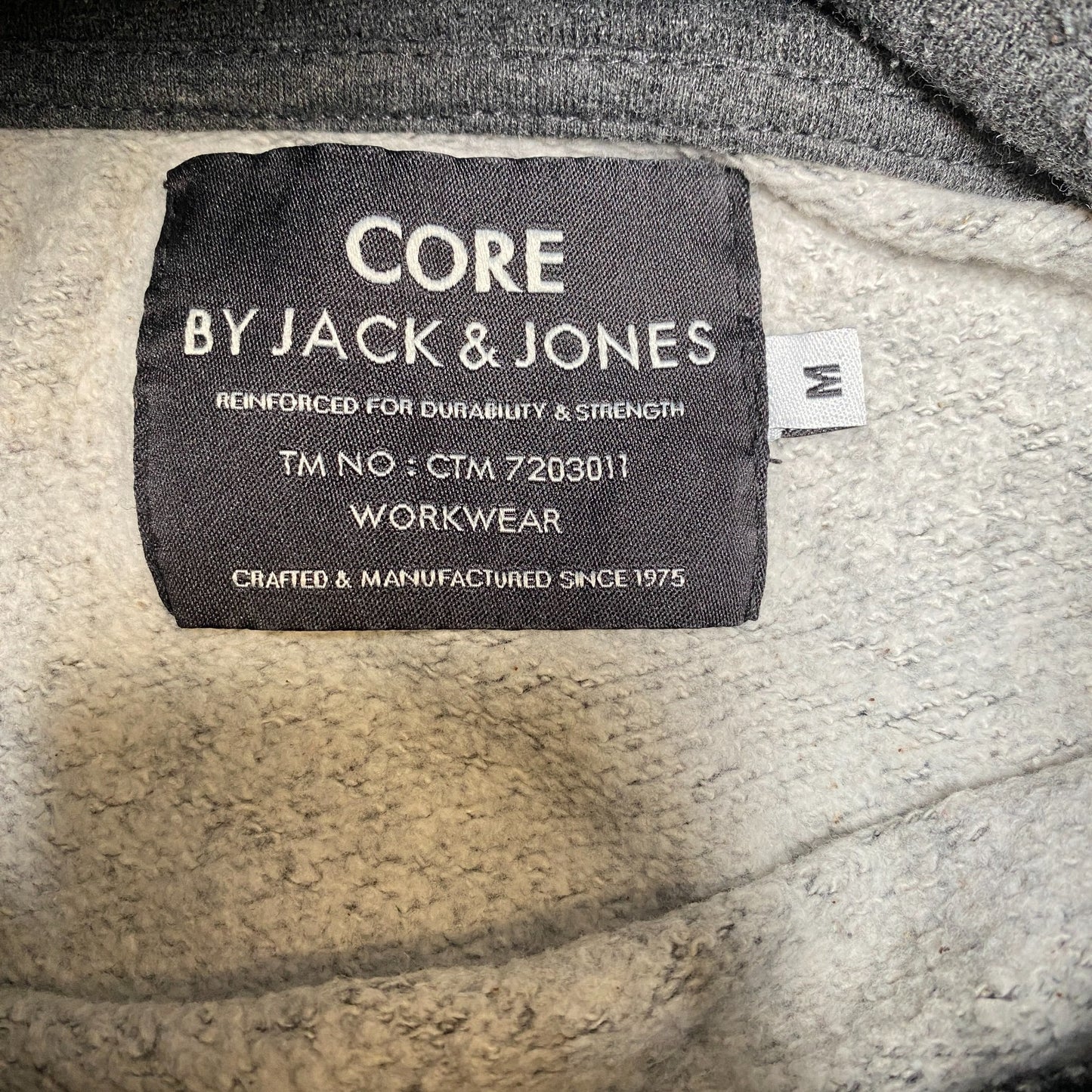Core by Jack & Jones Hoodie Womens M Charcoal Heather Funnel Neck Drawstring