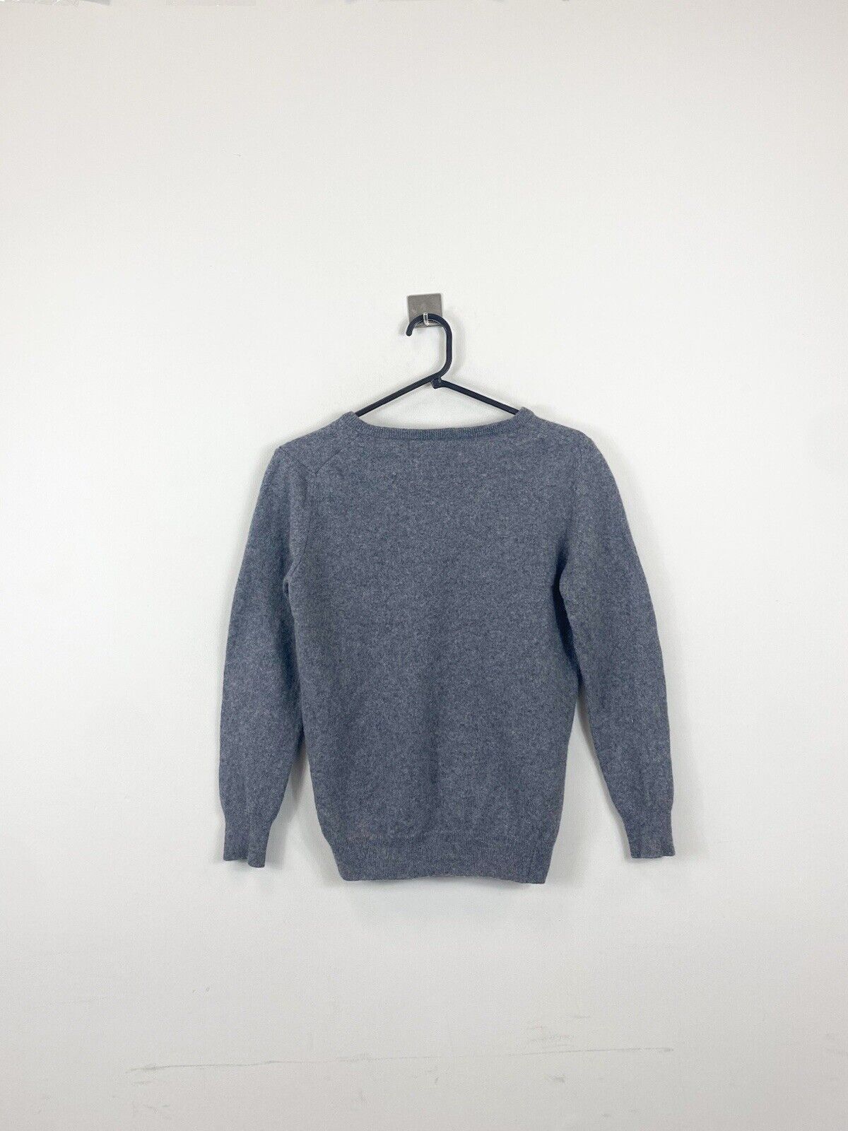 Gant V-neck Lambs Wool Sweatshirt Grey Women L Short