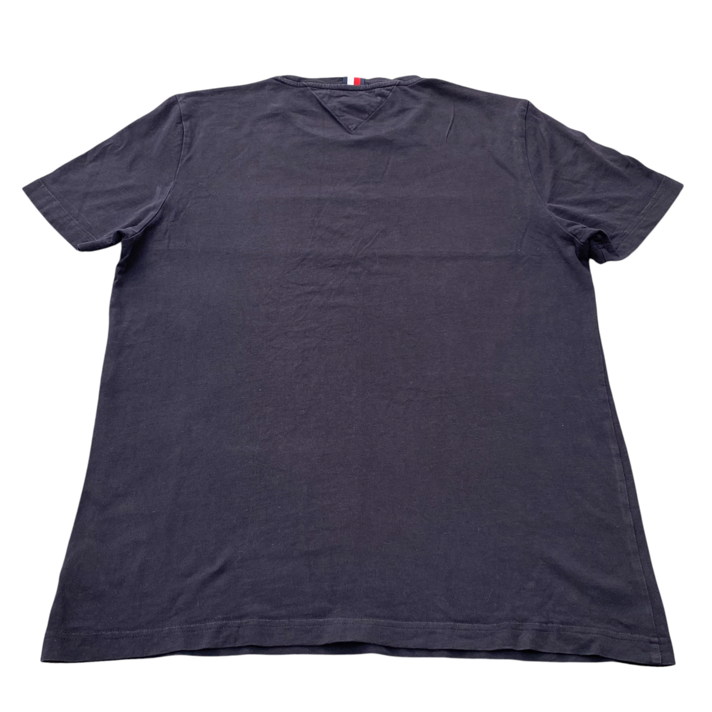 Tommy Hilfiger T Shirt Mens Large Blue Flag Stripe Short Sleeve Crewneck Tee