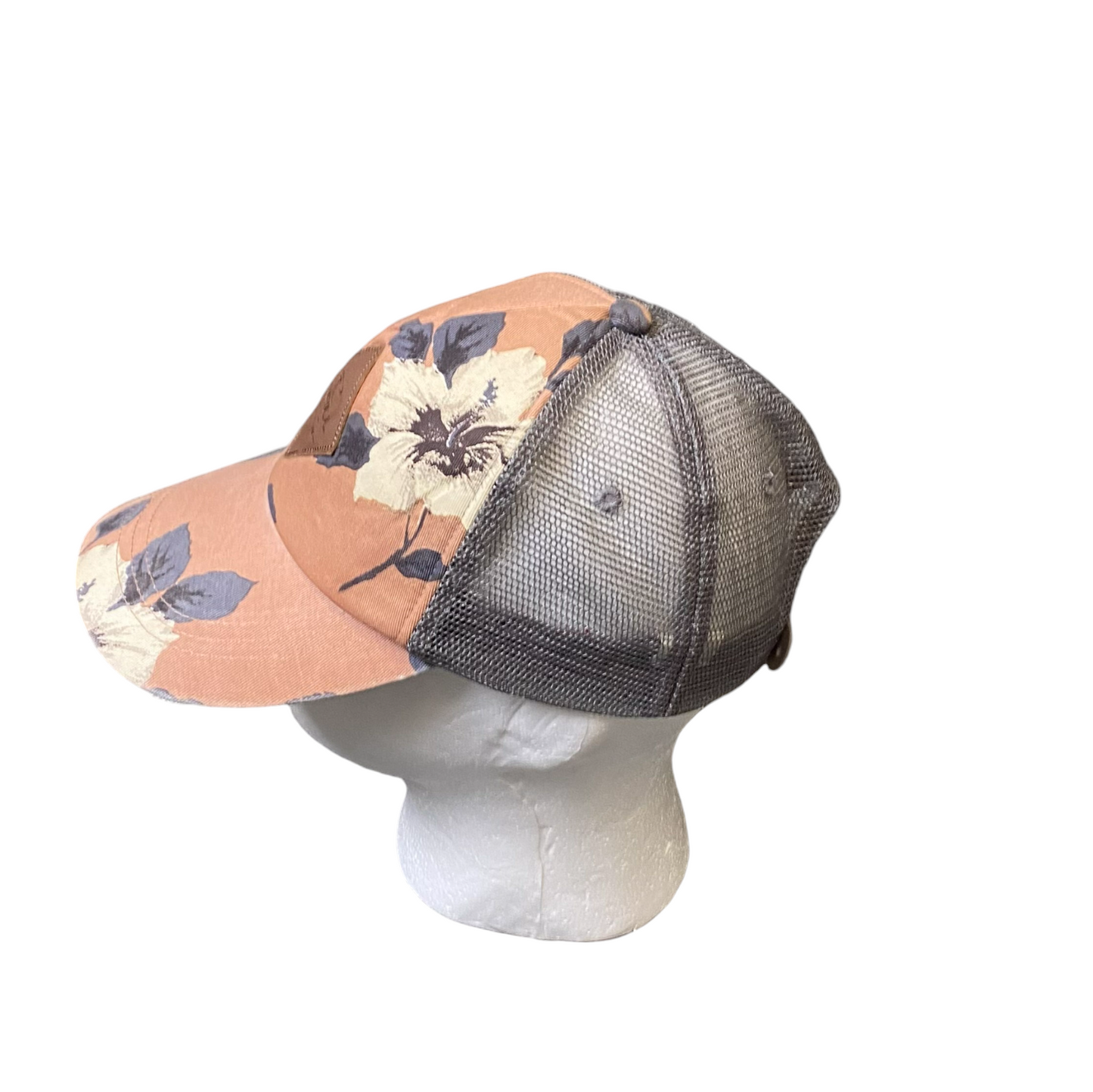 O'Neill Trucker Hat Mens Orange Floral Cotton Mesh Back Adjustable Snapback Cap