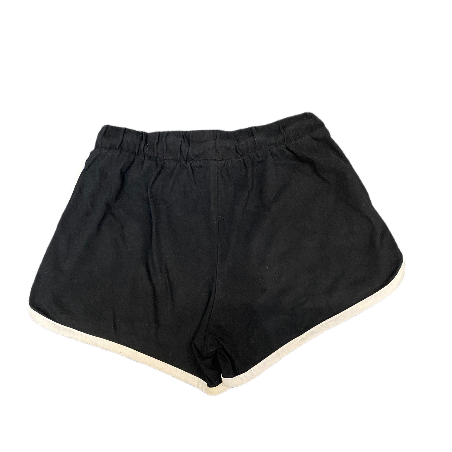 Running Sprinter Shorts Women L 23" Waist Black Athletic Gym Workout Dolphin Hem