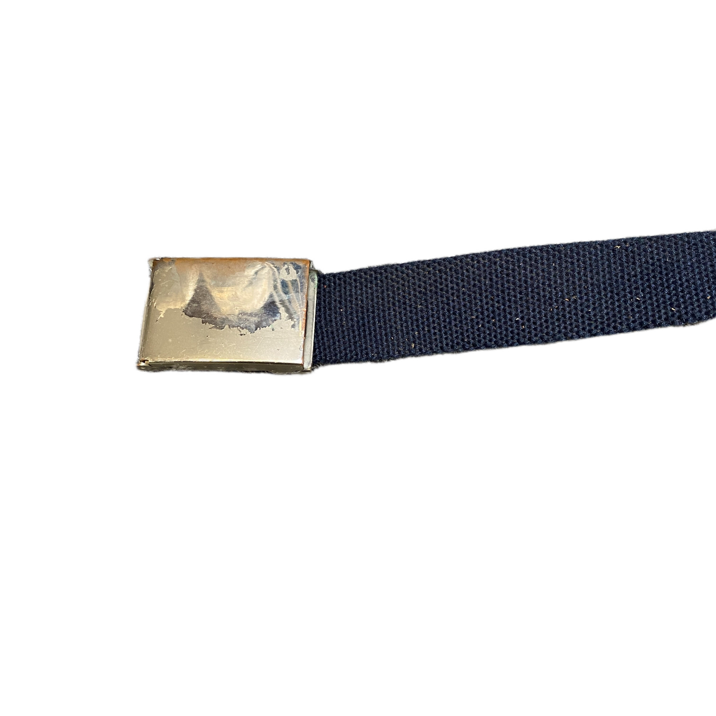 Mens Waist Belt Navy Canvas Adjustable Silver Military Buckle 36.5 inches