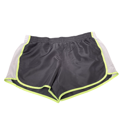 Running Sprinter Shorts Women Large Black Athletic Fit Elastic Waist Dolphin Hem