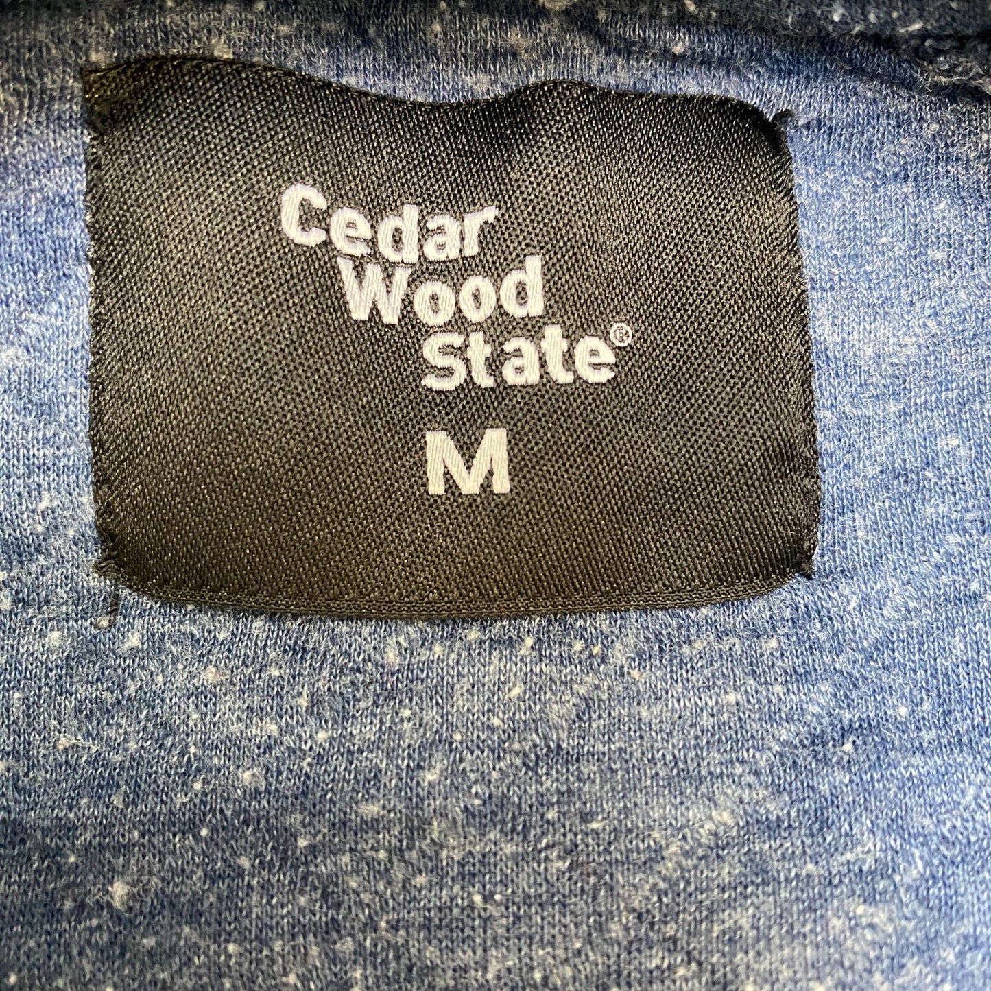 Cedar Wood State Sweatshirt Mens M Blue Quilted Knit Raglan Sleeve Crew Neck