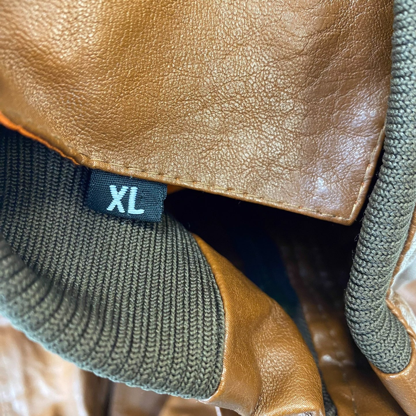 U.S. Army Jacket Mens M Brown Genuine Leather Detailed Pockets Long Sleeve