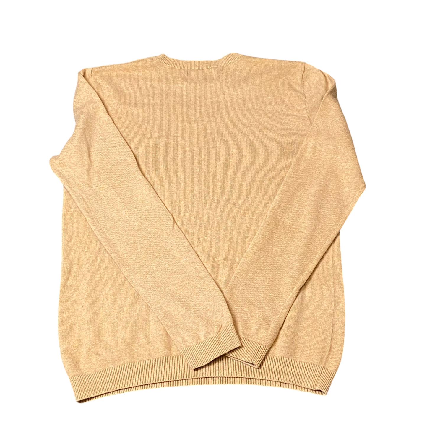 Topman Jumper Mens Small Brown Ribbed Hem & Cuff Long Sleeve Crewneck Pullover