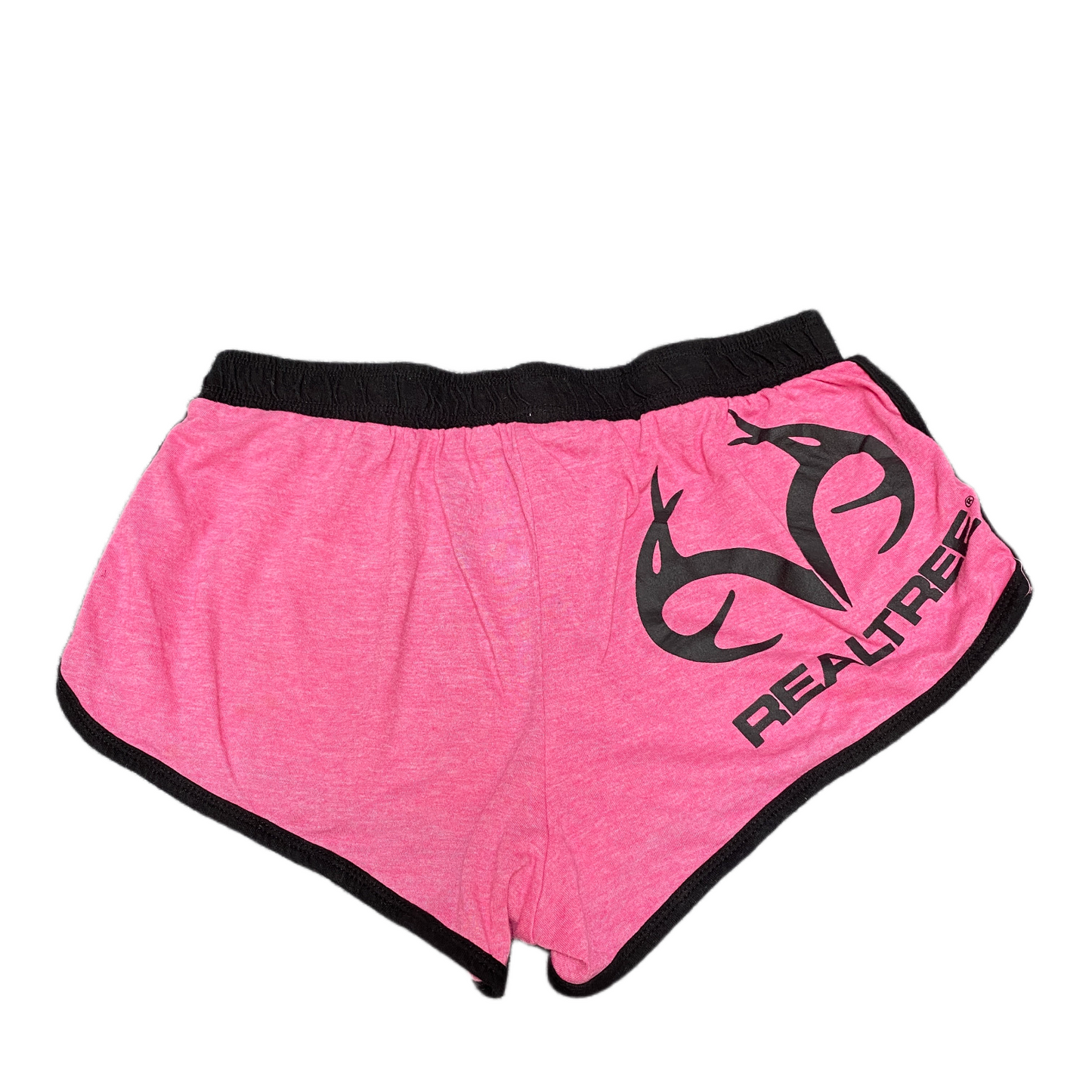 Running Sprinter Shorts Womens S 26" Waist Pink Black Gym Workout Dolphin Hem