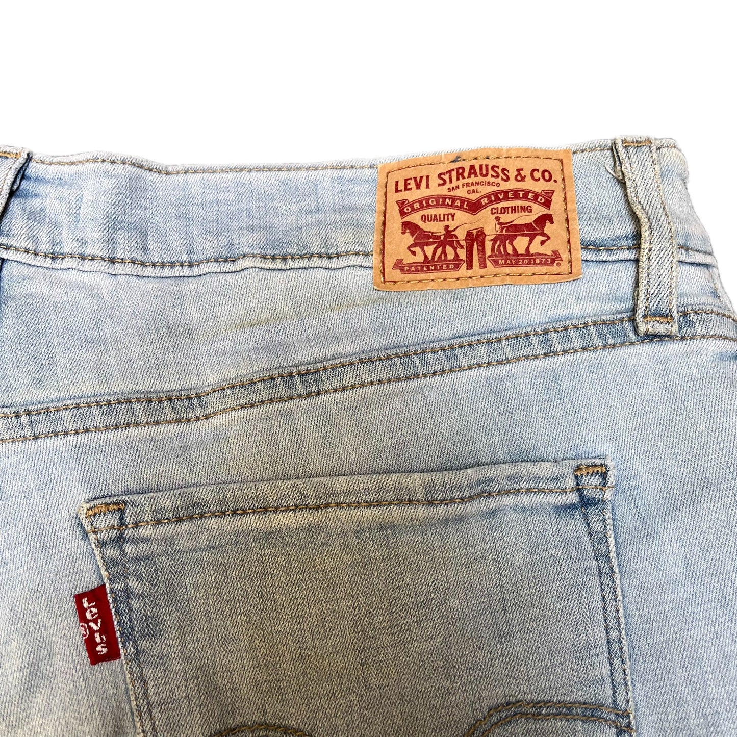Levi's 311 Shaping Skinny Denim Shorts Fits as Women L 32" Waist Blue Light Wash