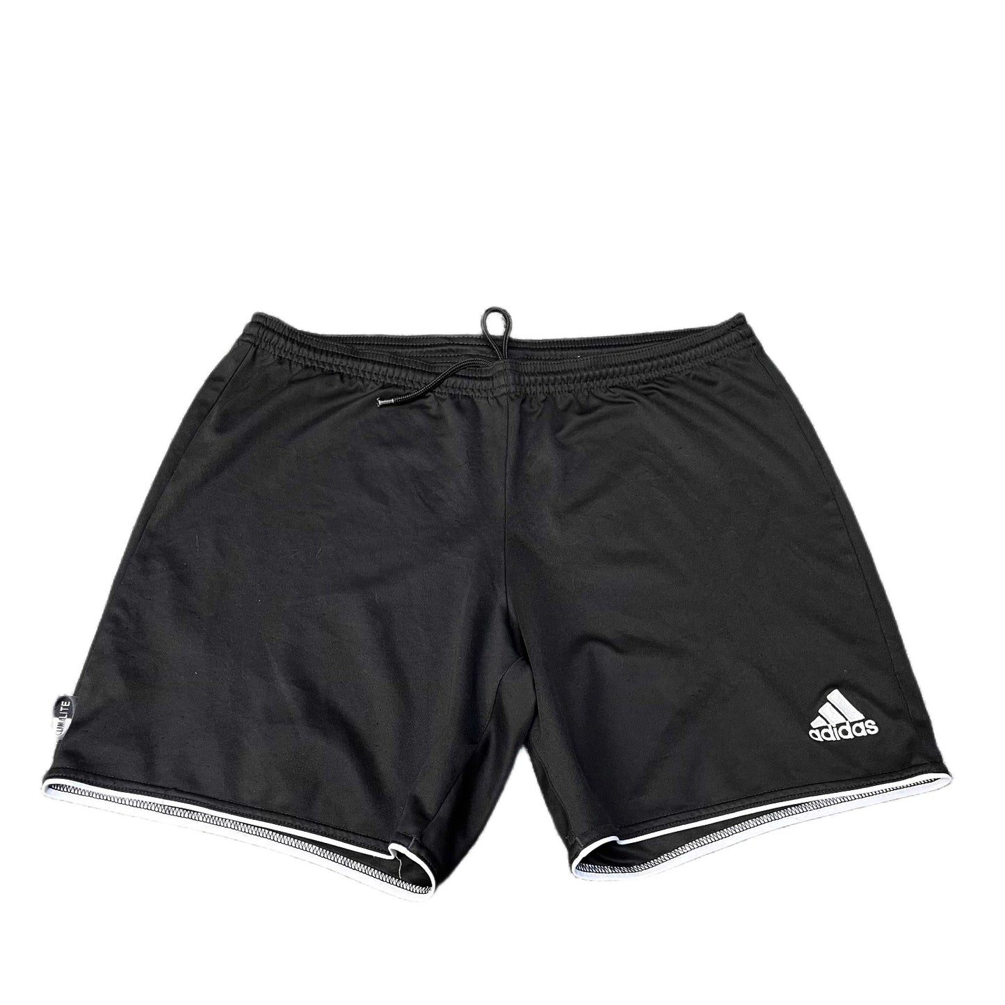 Adidas Climalite Soccer Shorts Mens M 34" Waist Black White Piping Drawstring