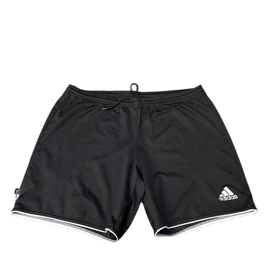 Adidas Climalite Soccer Shorts Mens M 34" Waist Black White Piping Drawstring
