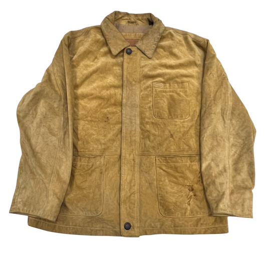 Timberland Weathergear Jacket Mens XL Mustard Long Sleeve Collared Button Front