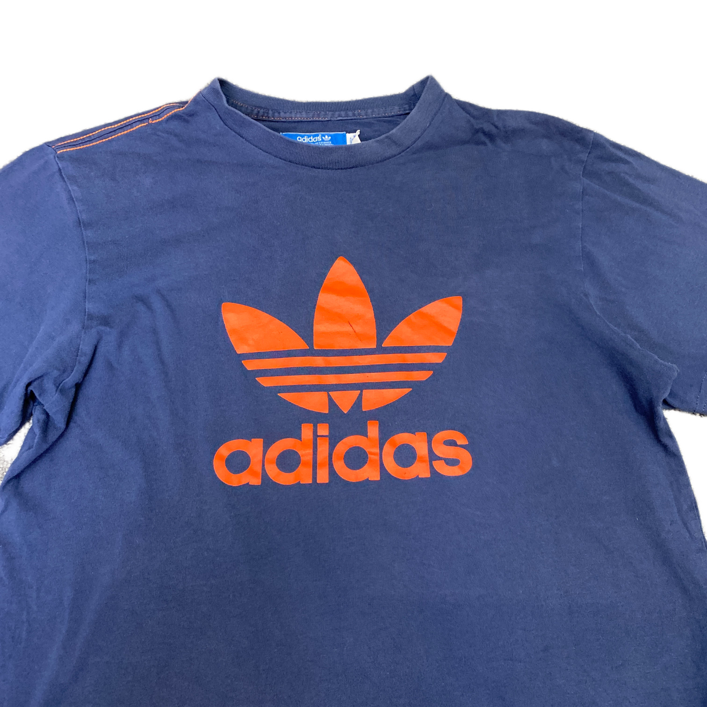 Adidas Originals T-Shirt Womens Medium Blue Graphic Logo Short Sleeve Summer Tee