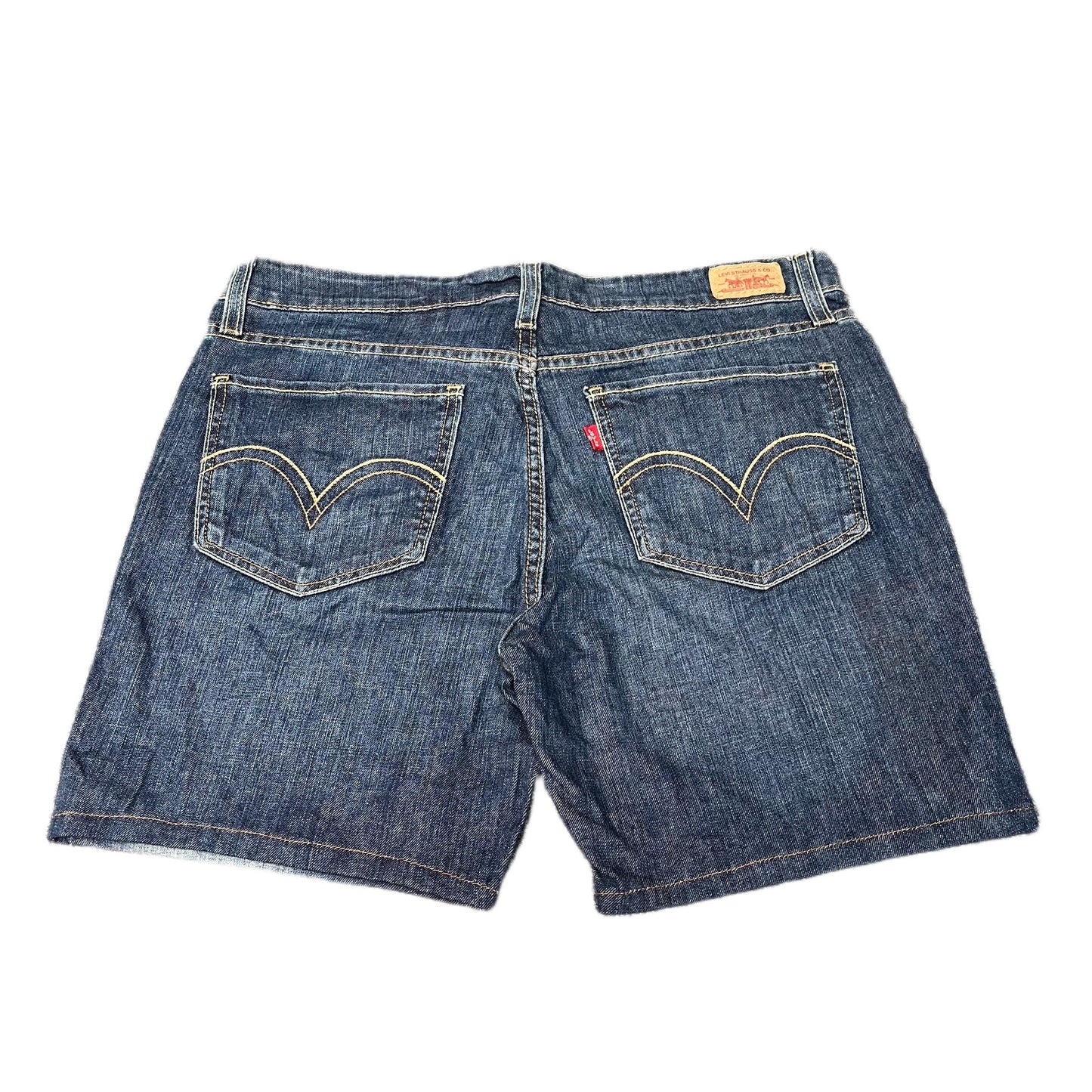 Levi's 518 Superlow Jean Shorts Fits as Womens XL 33" Waist Blue Denim Red Tab